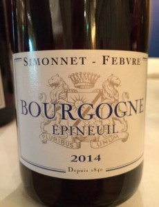 Bourgogne Epineuil Simonnet-Febvre 2014